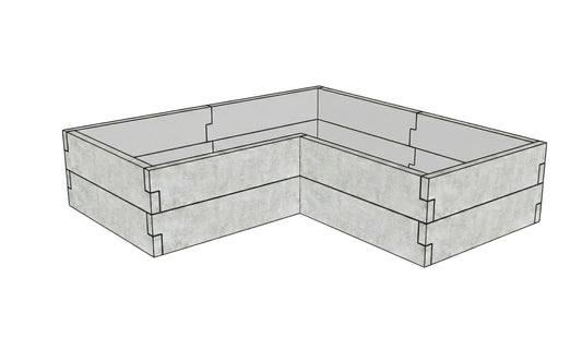 Betonowa skrzynia na warzywa Kształt 2 W 50 cm z betonu architektonicznego w kolorze surowy beton do uprawy warzyw i ziół