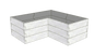 Modułowy warzywnik betonowy Kształt 2 W 75 cm z betonu architektonicznego w kolorze białym do nowoczesnego ogrodu