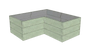 Betonowa skrzynia na warzywa Kształt 2 W 75 cm z betonu architektonicznego w kolorze khaki do nowoczesnego warzywnika