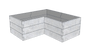Modułowy warzywnik betonowy Kształt 2 W 75 cm z betonu architektonicznego w kolorze szarym do nowoczesnego ogrodu