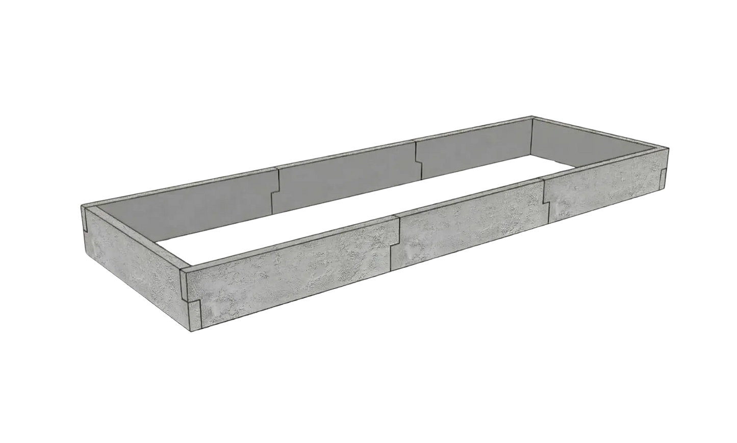 Modułowy warzywnik betonowy Kształt 3 W 25 cm z betonu architektonicznego w kolorze antracytowym do nowoczesnego ogrodu