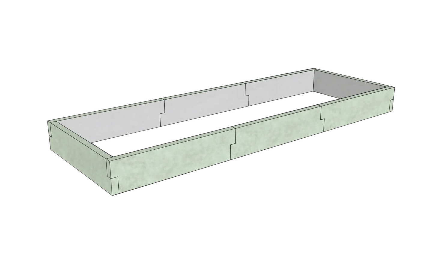 Betonowa skrzynia na warzywa Kształt 3 W 25 cm z betonu architektonicznego w kolorze khaki do ogrodu i uprawy ziół