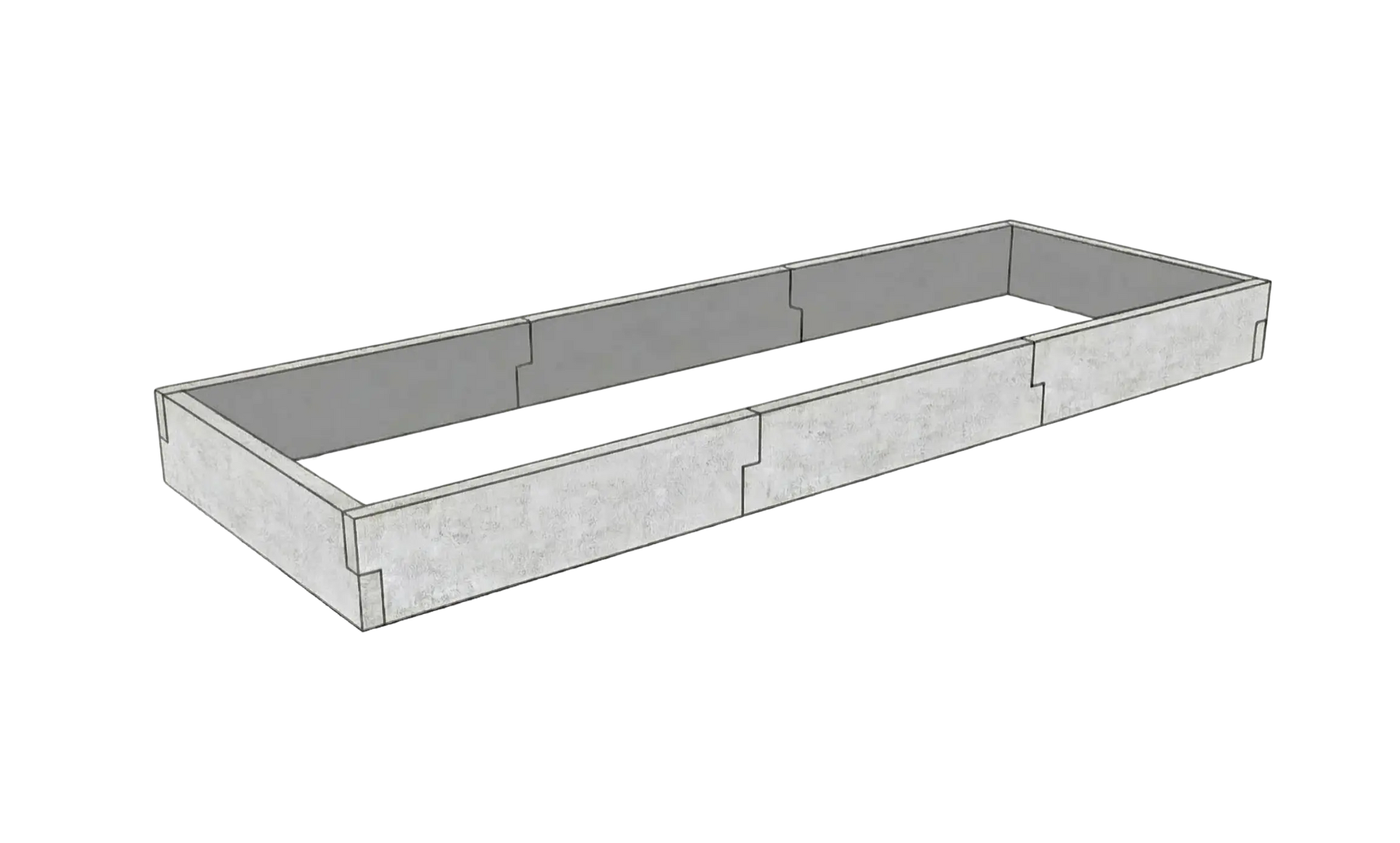 Betonowy warzywnik Kształt 3 W 25 cm z betonu architektonicznego w kolorze surowy beton do uprawy warzyw i ziół