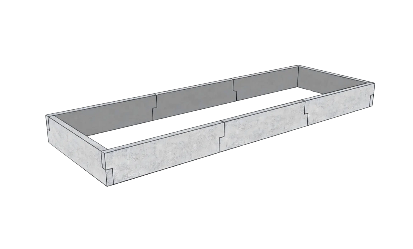 Betonowa skrzynia ogrodowa Kształt 3 W 25 cm z betonu architektonicznego w kolorze szarym do nowoczesnego warzywnika