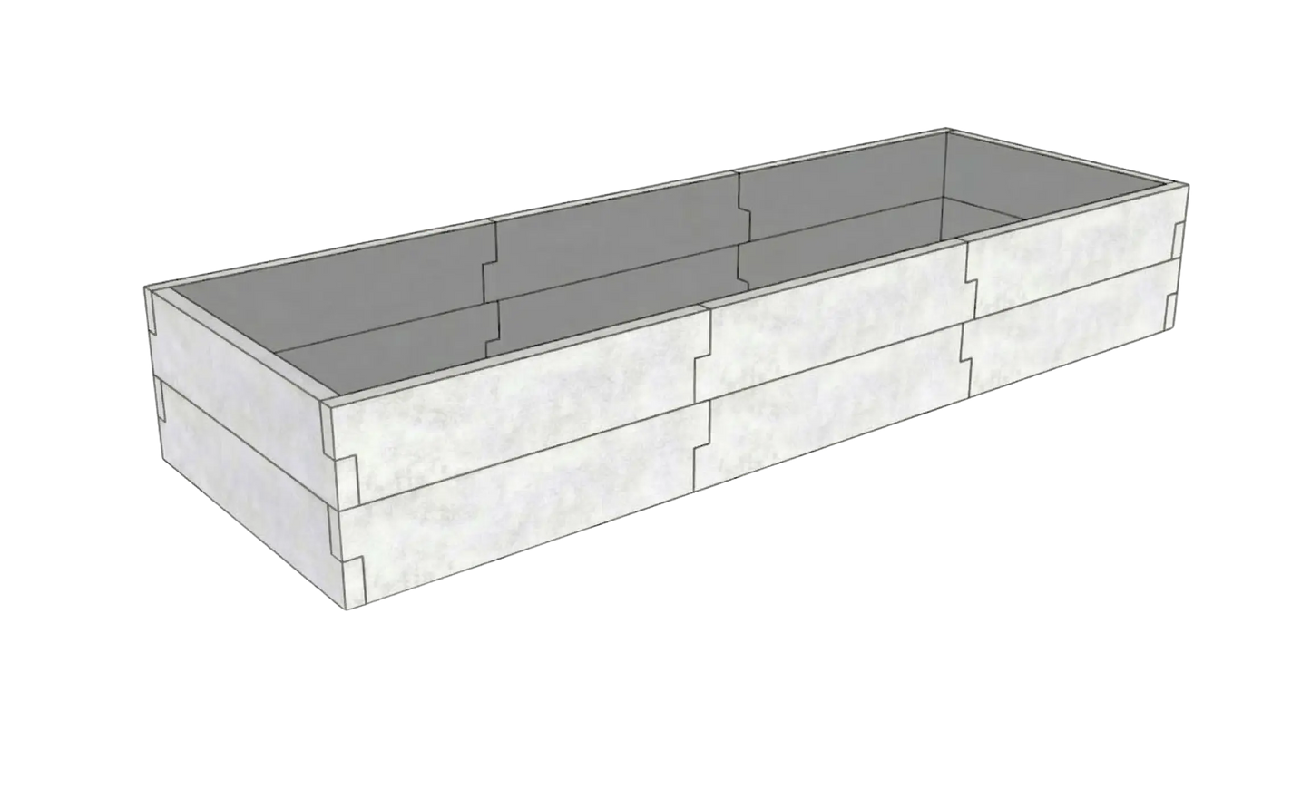 Betonowa skrzynia na warzywa Kształt 3 W 50 cm z betonu architektonicznego w kolorze białym do ogrodu i uprawy warzyw