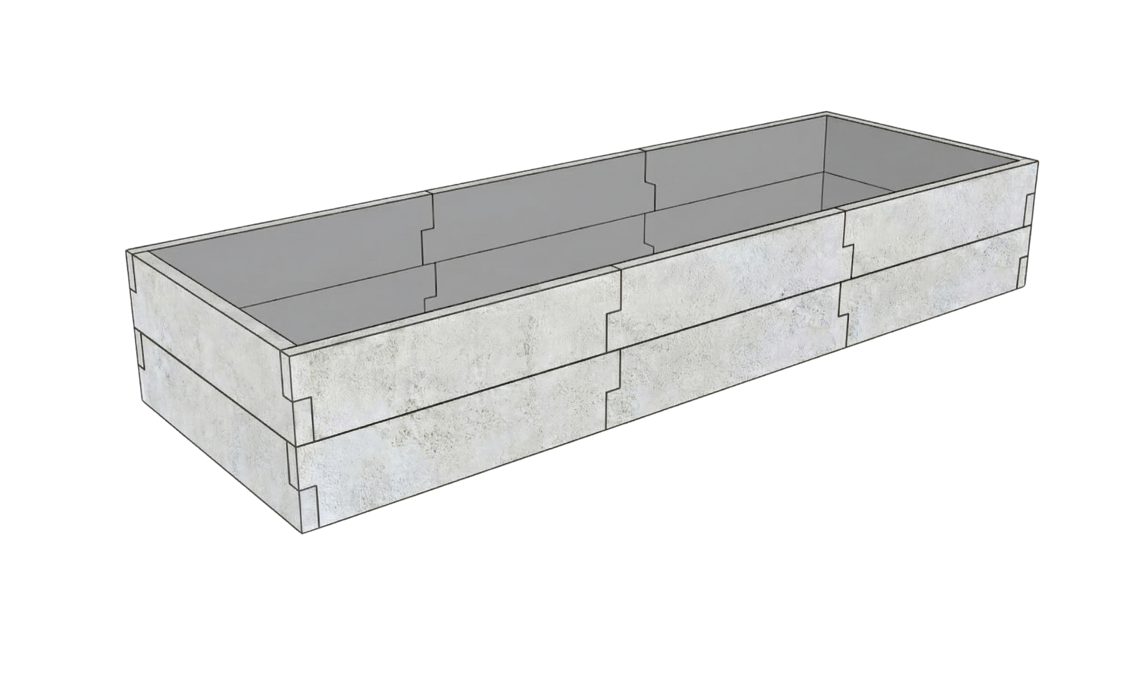 Betonowy warzywnik Kształt 3 W 50 cm z betonu architektonicznego w kolorze surowym do uprawy warzyw i ziół