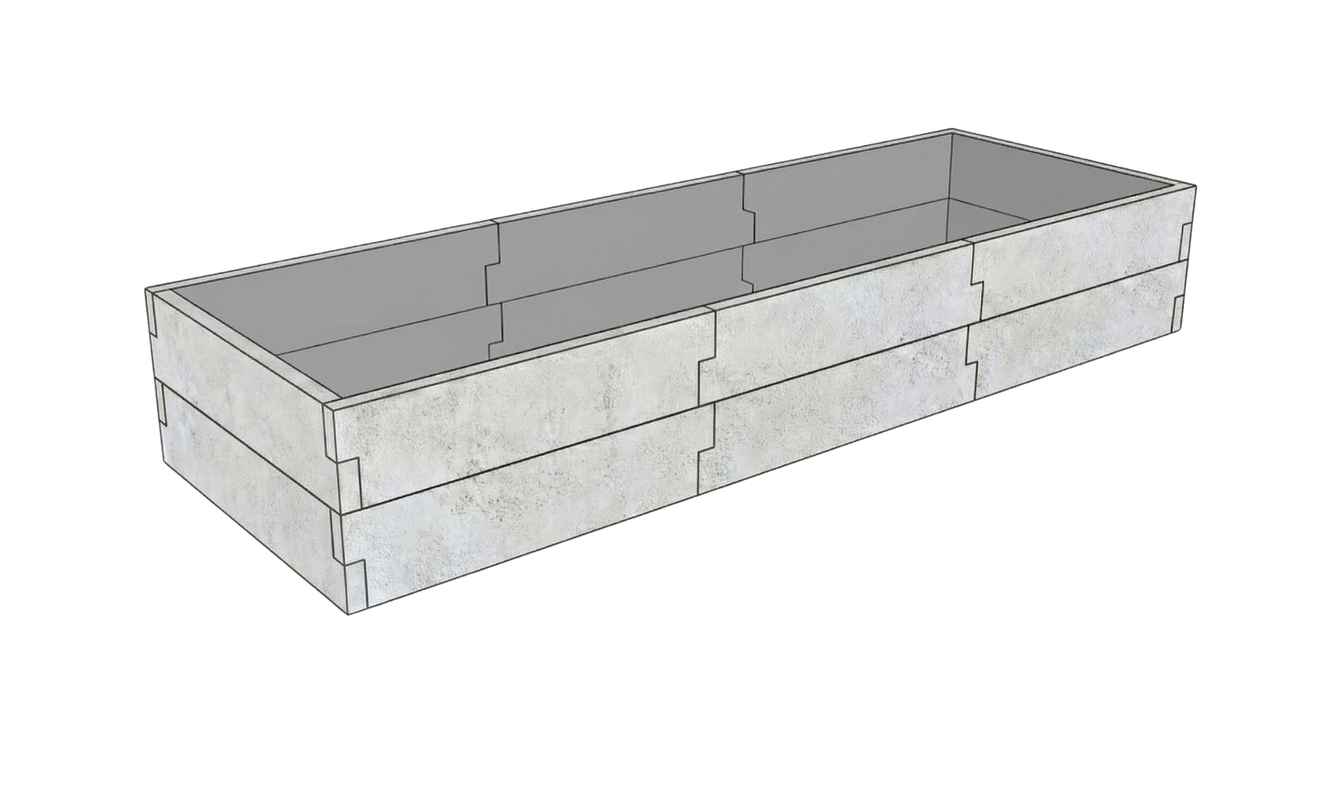 Betonowy warzywnik Kształt 3 W 50 cm z betonu architektonicznego w kolorze surowym do uprawy warzyw i ziół