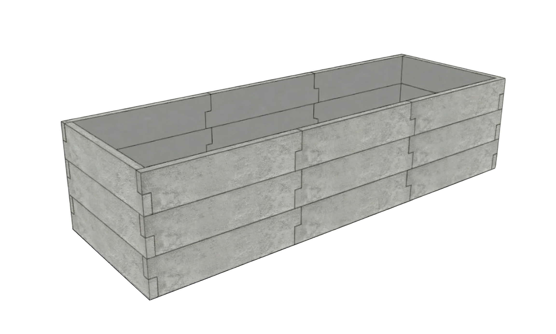 Antracytowy warzywnik beton architektoniczny Kształt 3 W 75 cm do podwyższonej uprawy warzyw