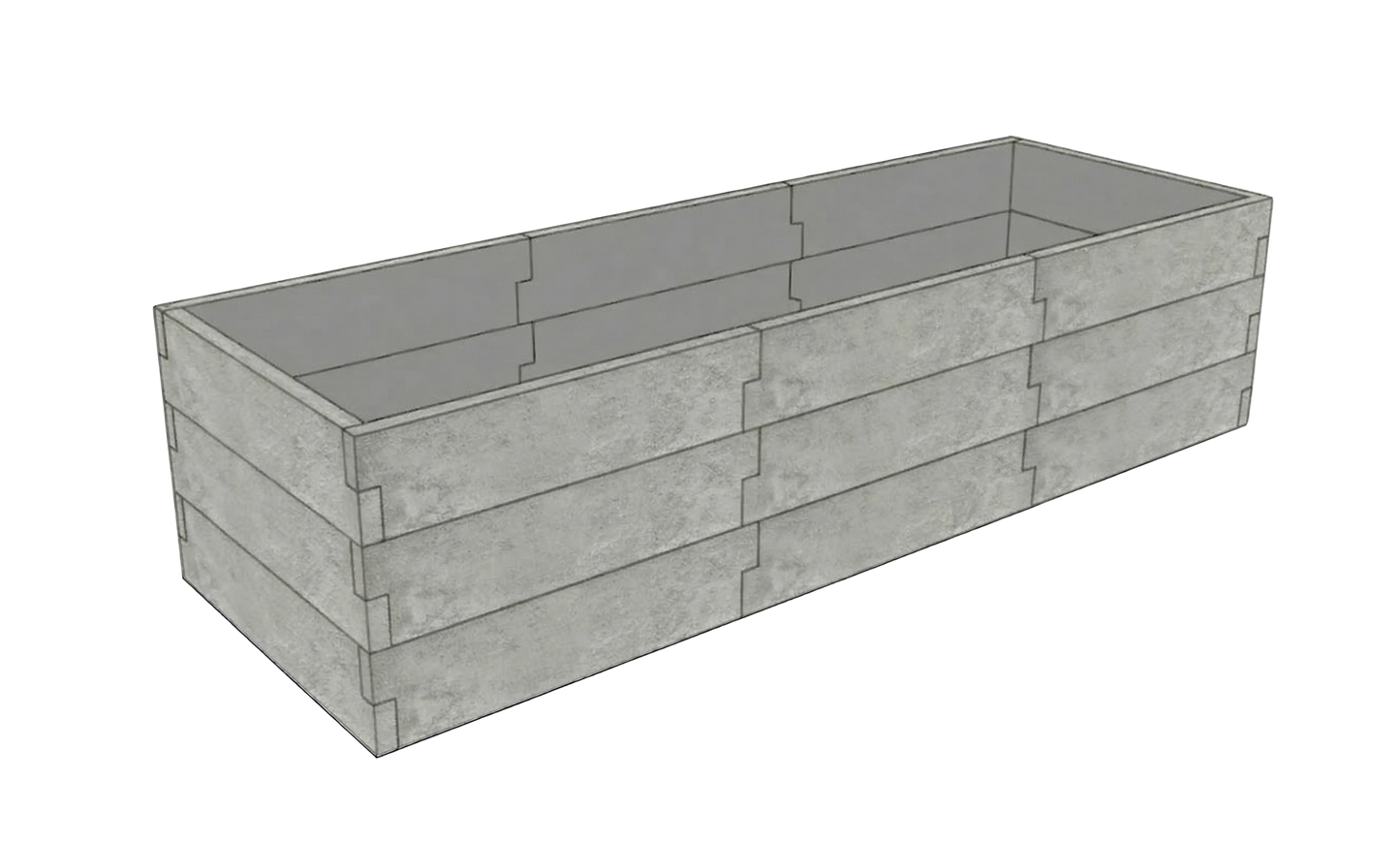 Antracytowy warzywnik beton architektoniczny Kształt 3 W 75 cm do podwyższonej uprawy warzyw