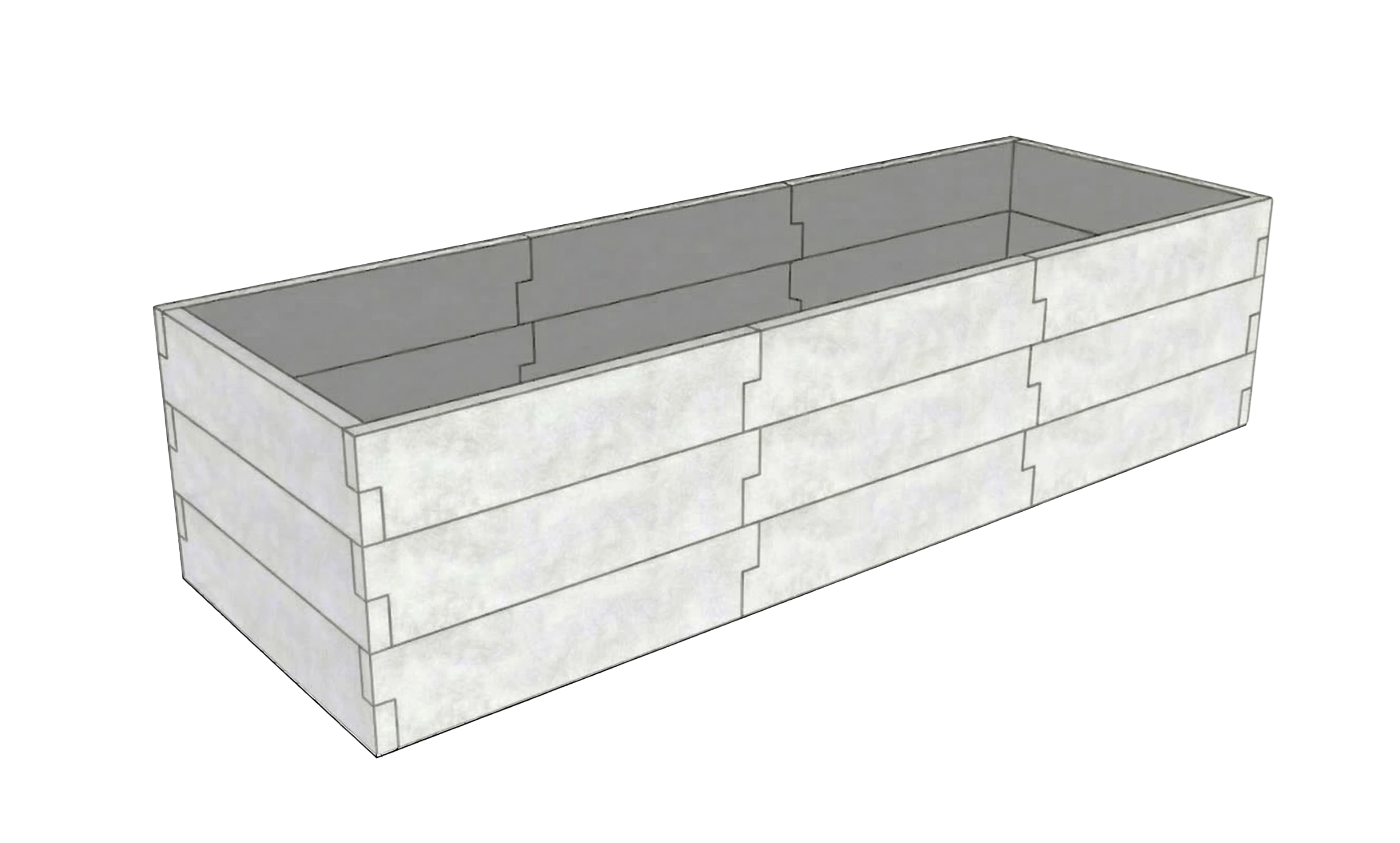 Biały warzywnik beton architektoniczny Kształt 3 W 75 cm do nowoczesnego ogrodu