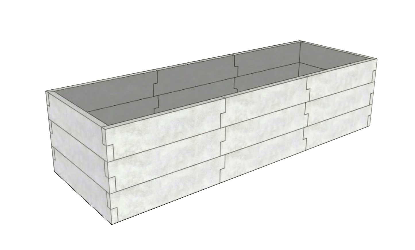 Biały warzywnik beton architektoniczny Kształt 3 W 75 cm do nowoczesnego ogrodu