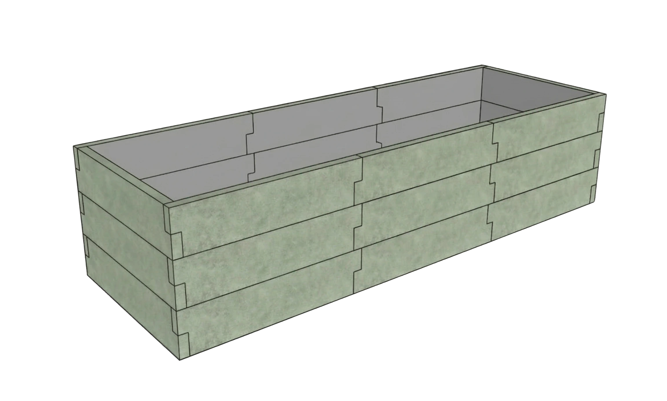 Warzywnik beton architektoniczny Kształt 3 W 75 cm w kolorze khaki do nowoczesnej aranżacji ogrodu