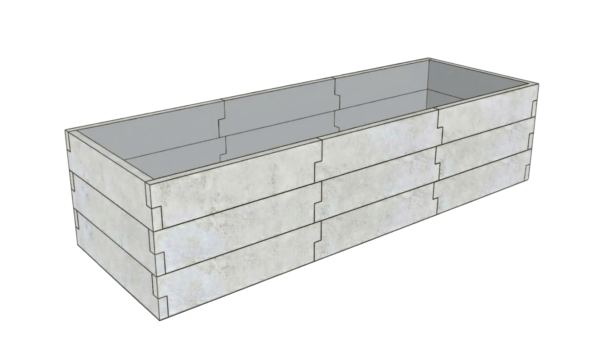 Warzywnik beton architektoniczny Kształt 3 W 75 cm w kolorze surowy beton do nowoczesnego ogrodu