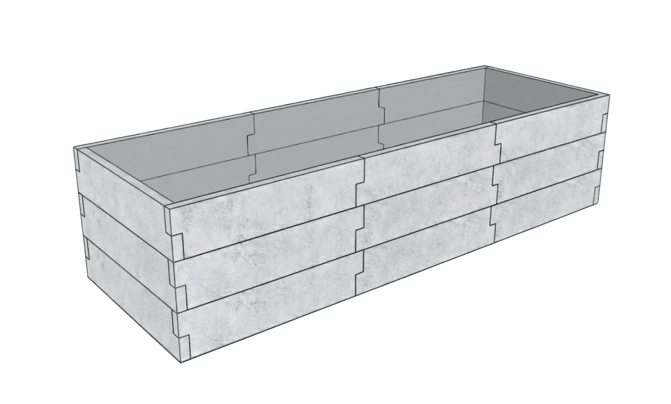 Szary warzywnik beton architektoniczny Kształt 3 W 75 cm do nowoczesnej uprawy warzyw