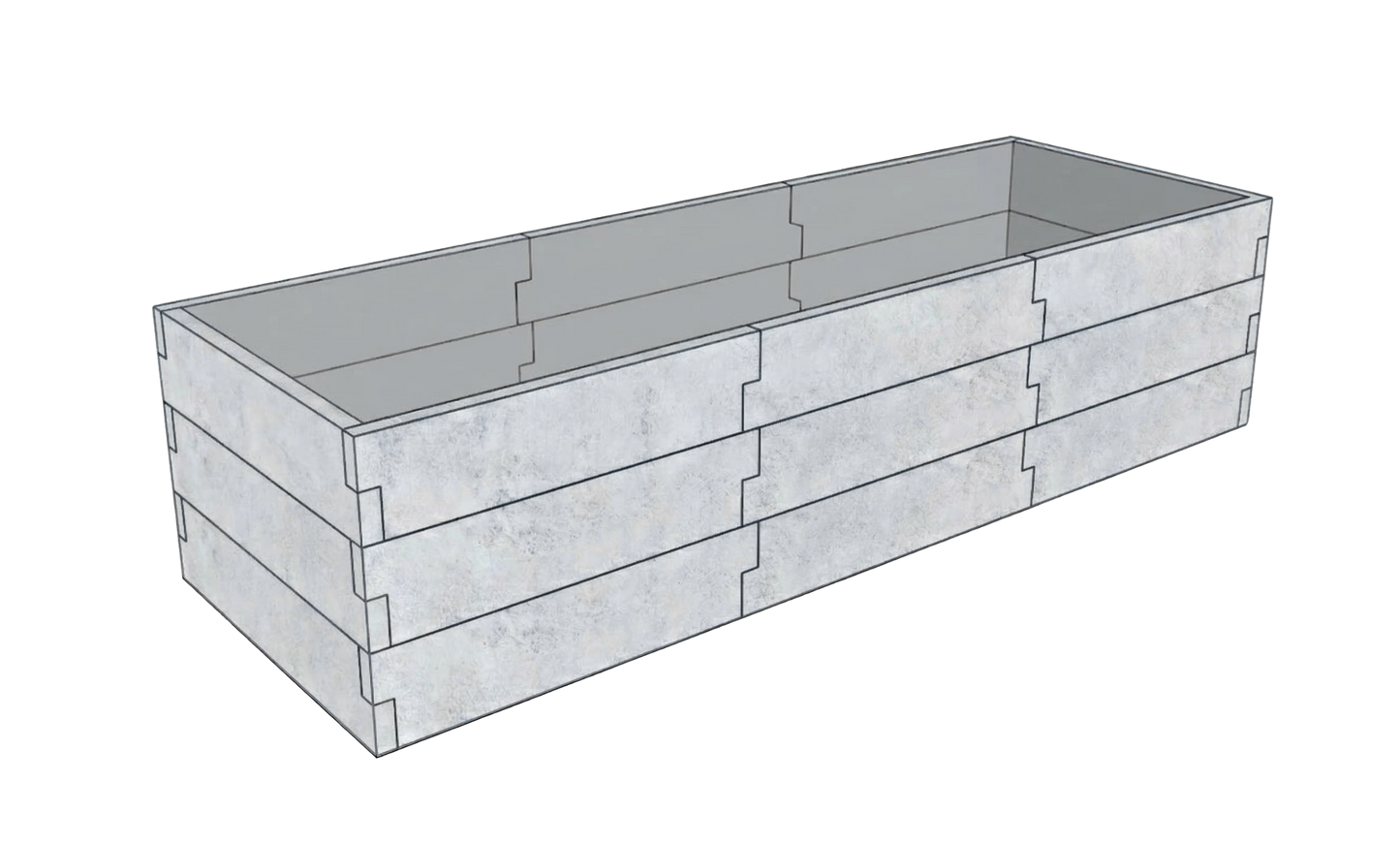 Szary warzywnik beton architektoniczny Kształt 3 W 75 cm do nowoczesnej uprawy warzyw
