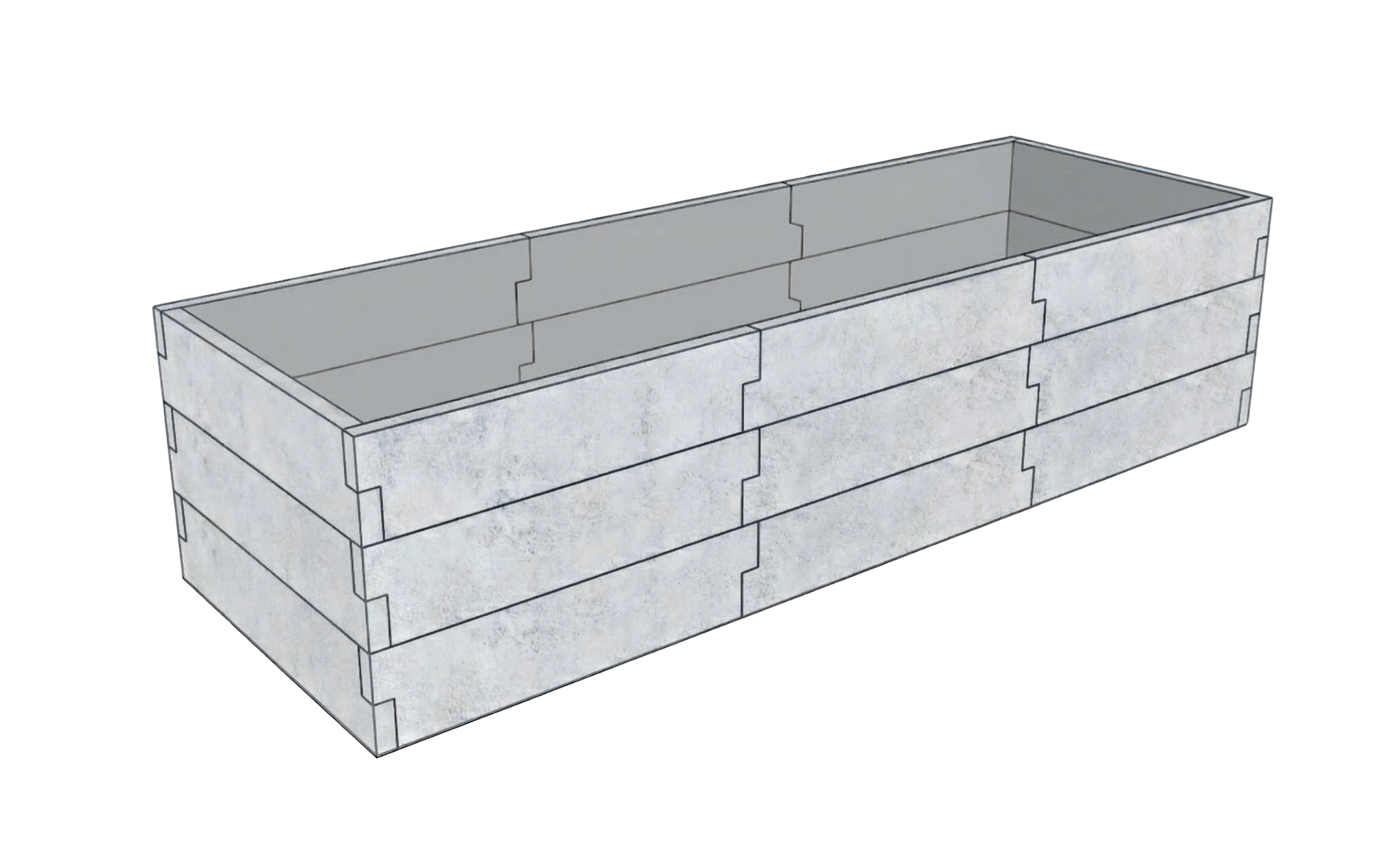 Szary warzywnik beton architektoniczny Kształt 3 W 75 cm do nowoczesnej uprawy warzyw