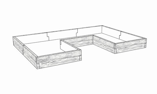 Warzywnik betonowy 260 × 175 × 25 cm – struktura drewna – zestaw