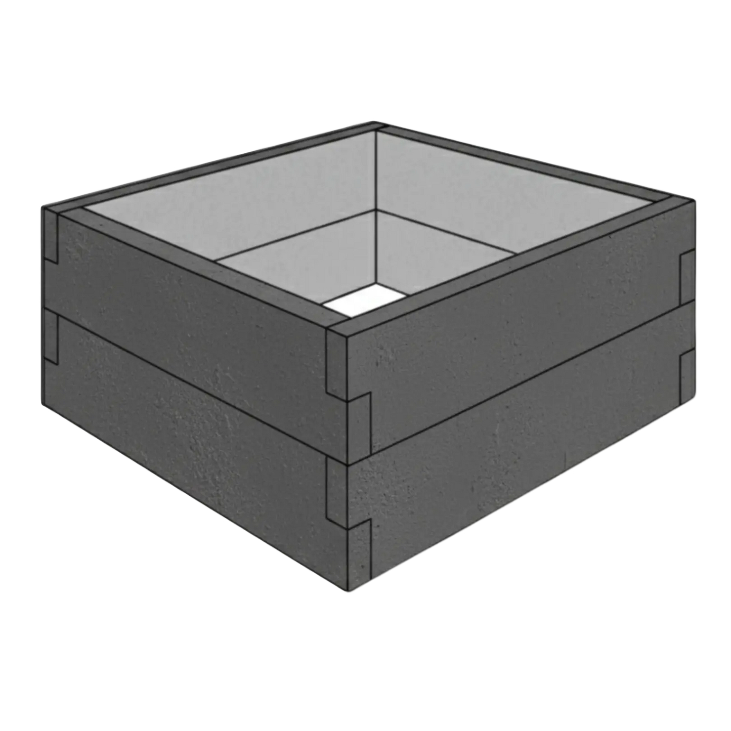 Modułowy warzywnik betonowy z betonu architektonicznego 90x90x50 cm w kolorze antracytowym do nowoczesnego ogrodu