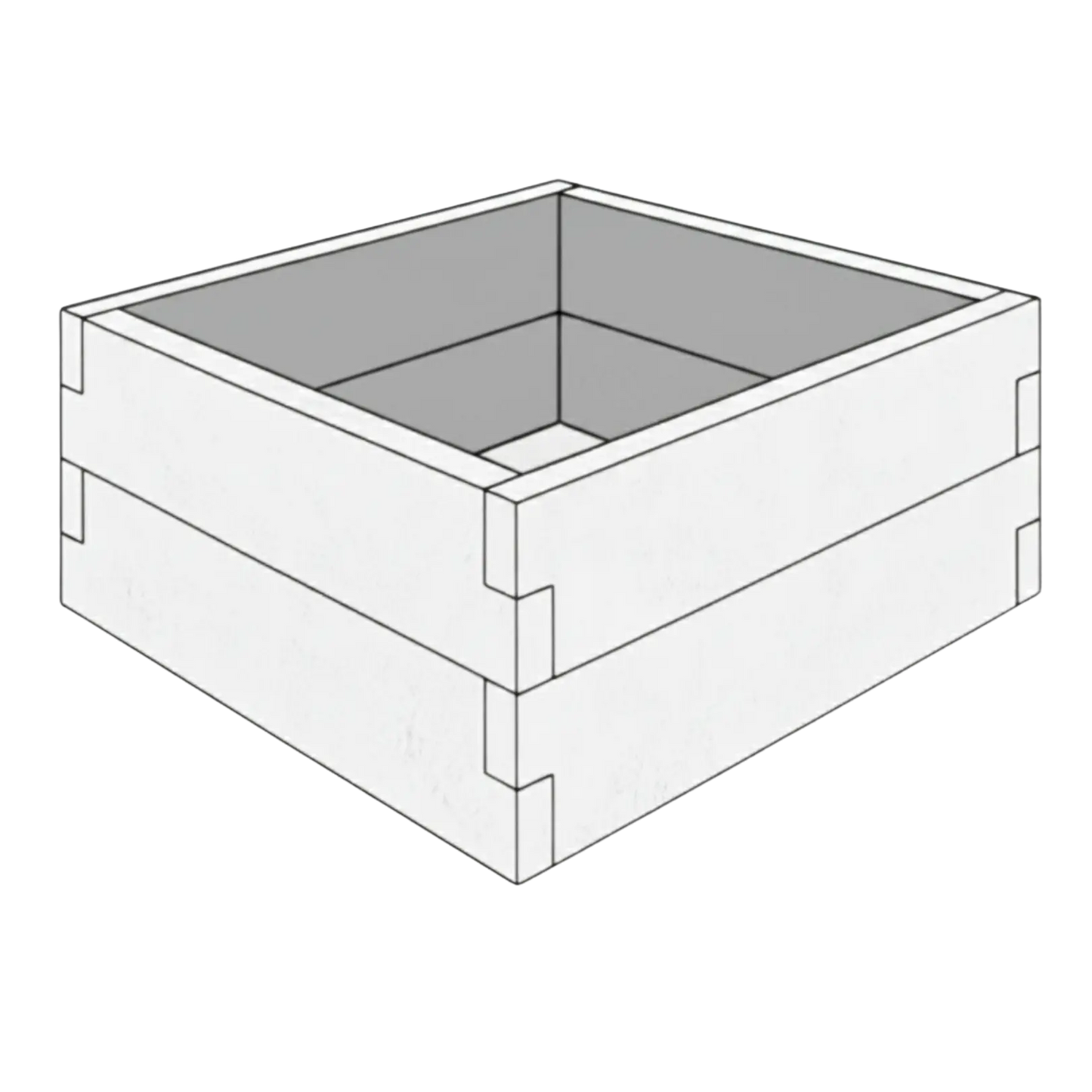 Betonowa podwyższona grządka z betonu architektonicznego 90x90x50 cm w kolorze białym do ogrodu i uprawy warzyw