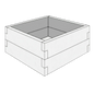 Betonowa podwyższona grządka z betonu architektonicznego 90x90x50 cm w kolorze białym do ogrodu i uprawy warzyw