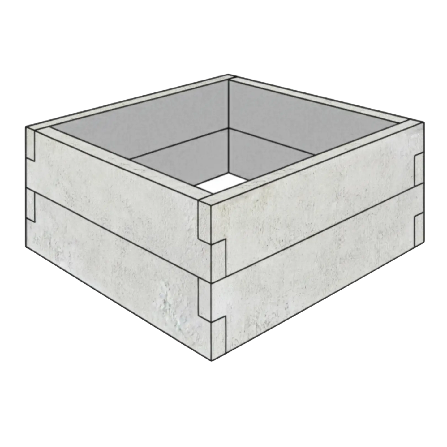 Betonowy warzywnik z betonu architektonicznego 90x90x50 cm w kolorze surowy beton do uprawy warzyw i ziół