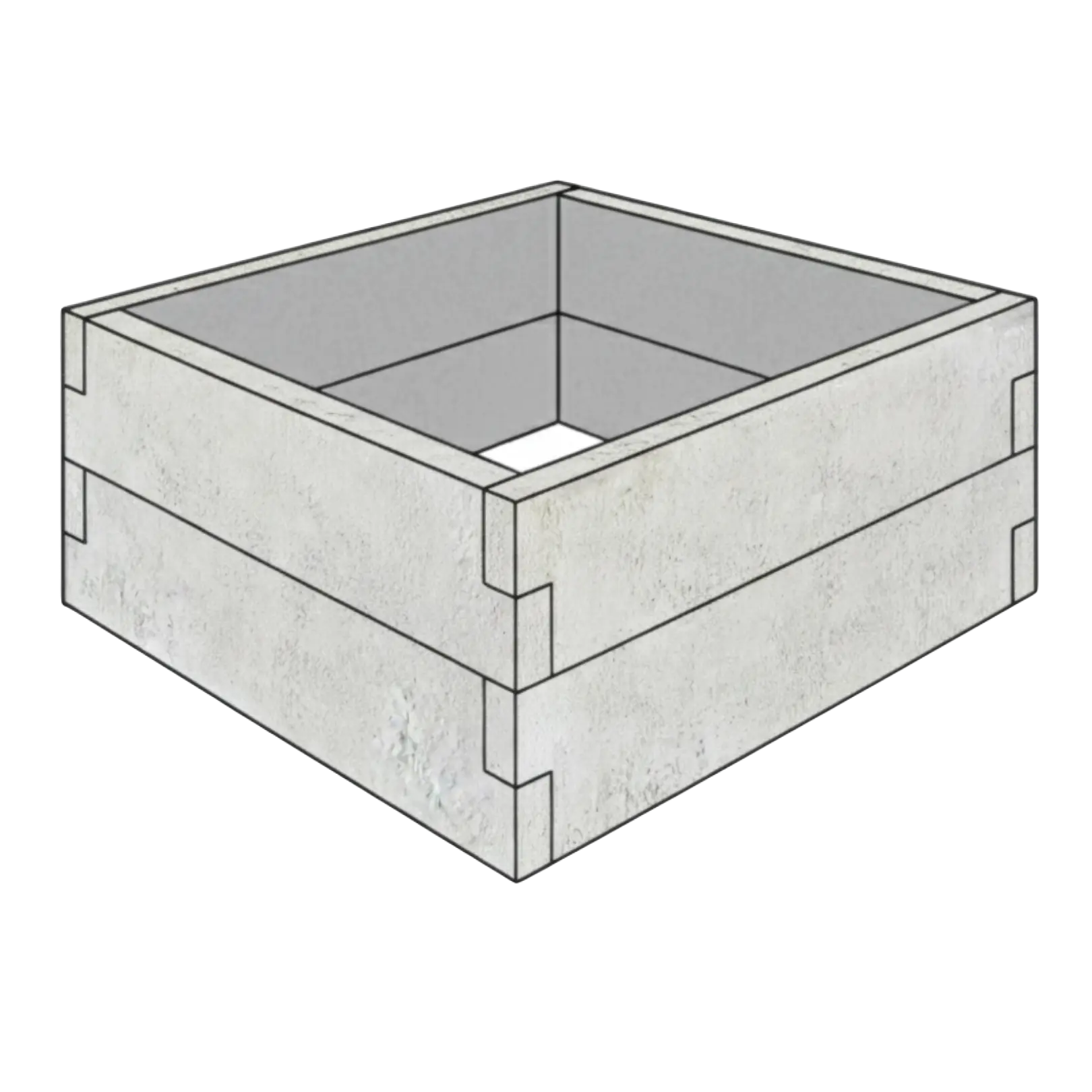 Betonowy warzywnik z betonu architektonicznego 90x90x50 cm w kolorze surowy beton do uprawy warzyw i ziół