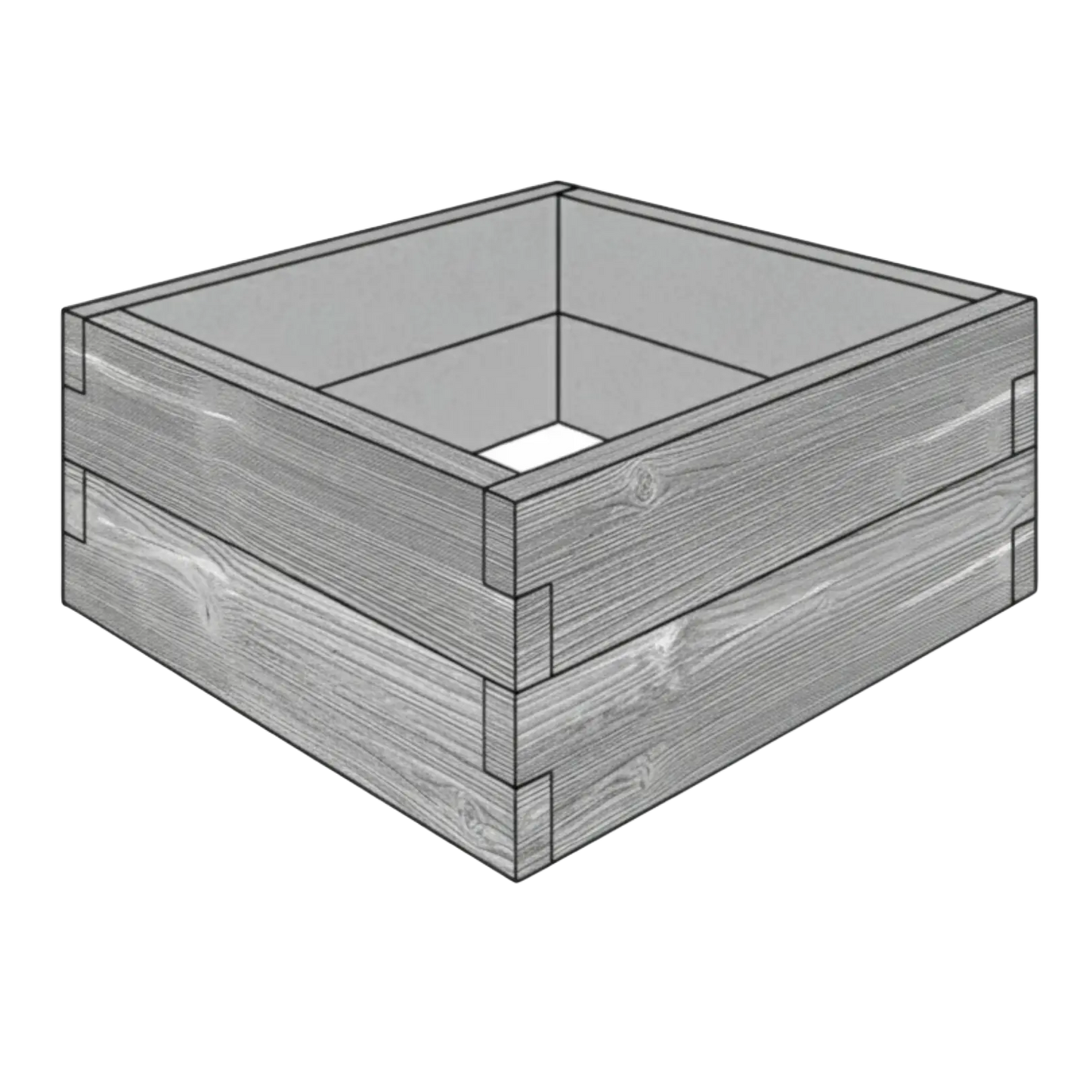 Betonowa skrzynia na warzywa Deska 90x90x50 cm antracyt z białym do nowoczesnego ogrodu