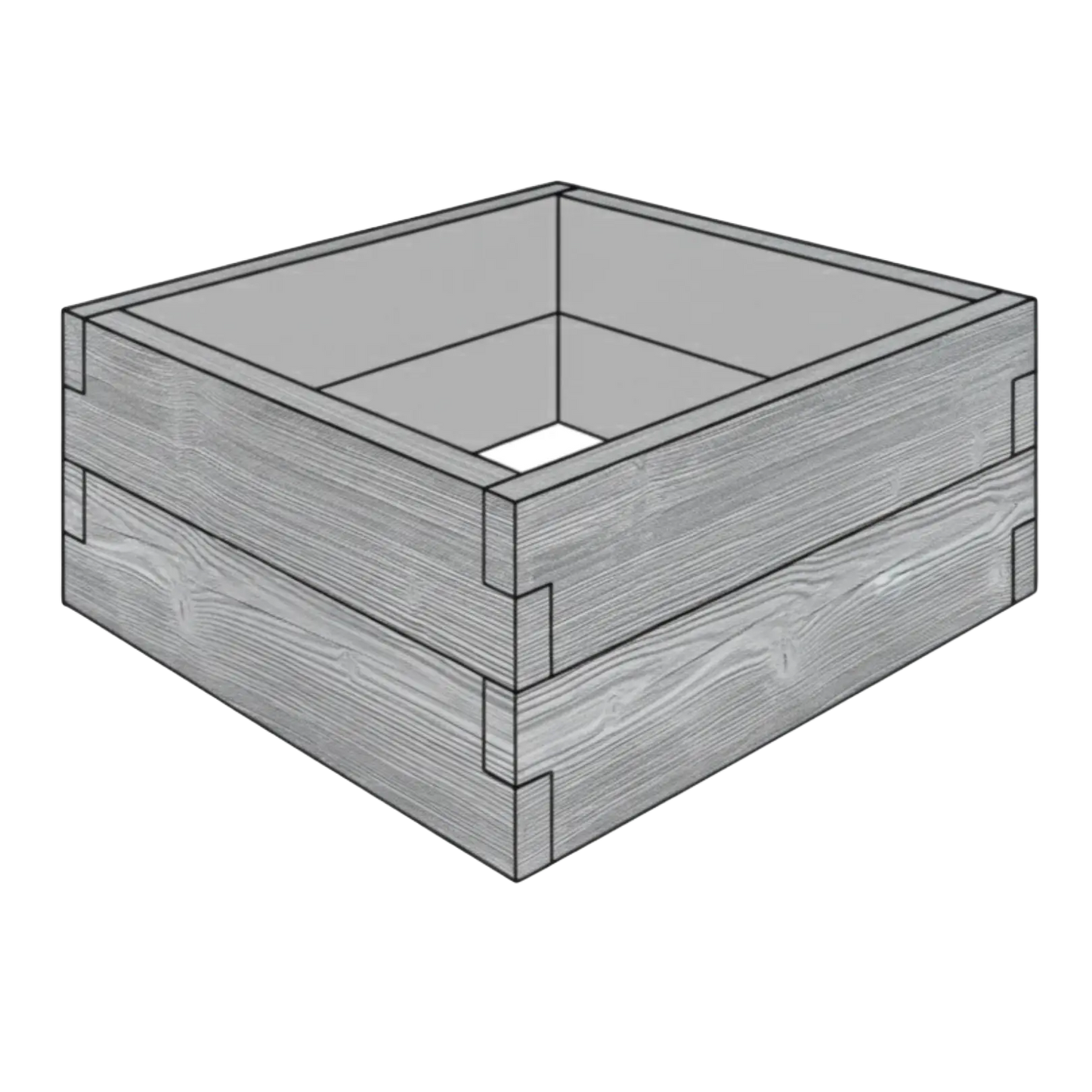 Modułowy warzywnik betonowy Deska 90x90x50 cm w kolorze antracytowym do ogrodu i uprawy warzyw