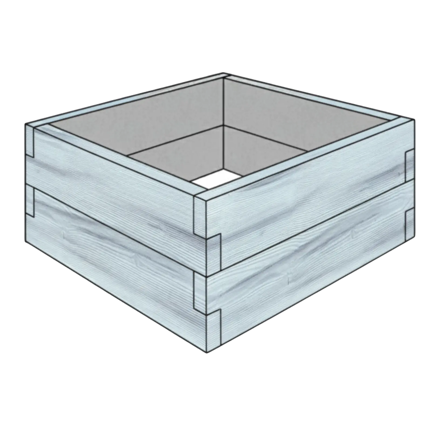 Betonowy warzywnik Deska 90x90x50 cm biały z czarnym do ogrodu i tarasu