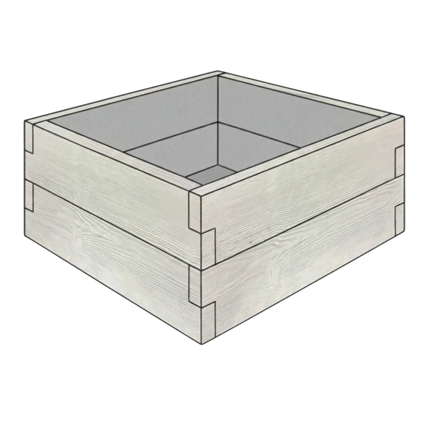 Modułowy warzywnik betonowy Deska 90x90x50 cm w kolorze białym do ogrodu i uprawy warzyw