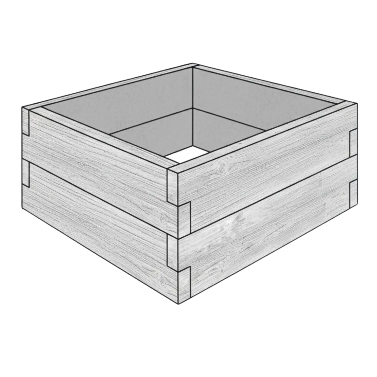 Betonowy warzywnik Deska 90x90x50 cm w kolorze surowy beton do uprawy warzyw i ziół