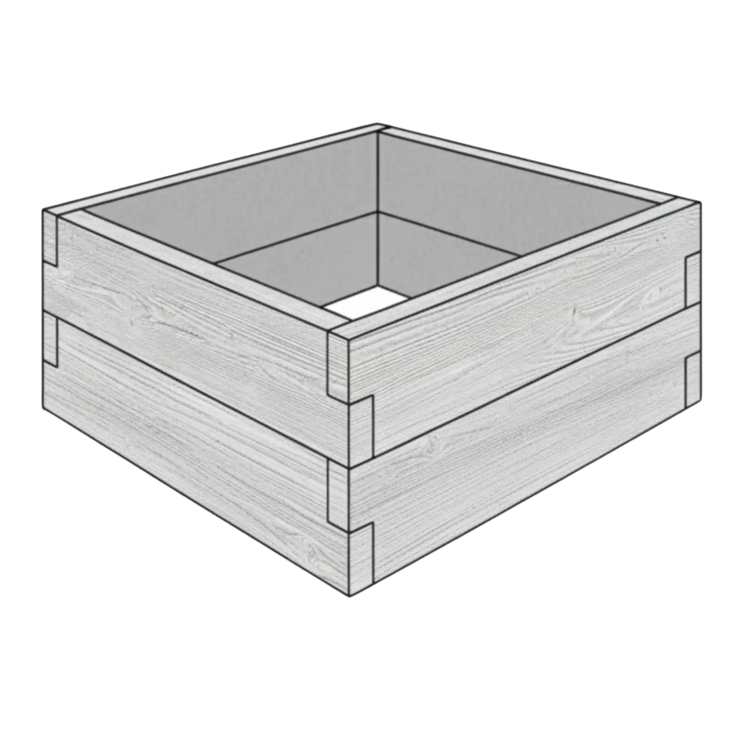 Betonowa skrzynia ogrodowa Deska 90x90x50 cm w kolorze szarym do nowoczesnego warzywnika