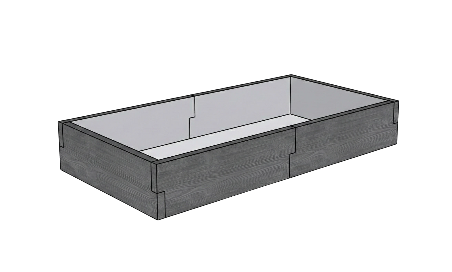 Modułowy warzywnik betonowy Drewno Kształt 1 W 25 cm w kolorze antracytowym do ogrodu i uprawy warzyw