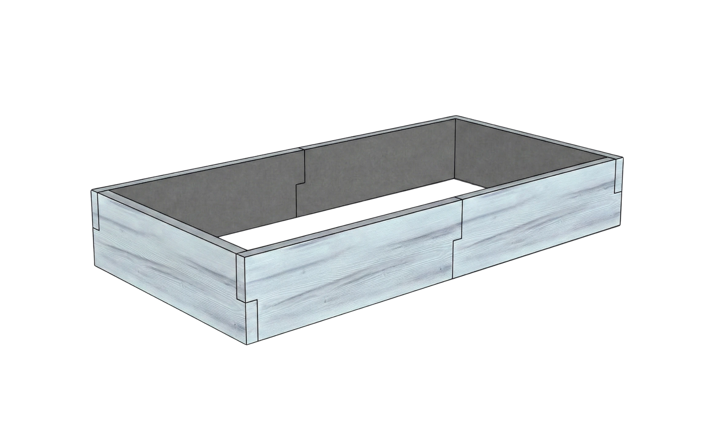 Betonowy warzywnik Drewno Kształt 1 W 25 cm biały z czarnym do ogrodu i tarasu