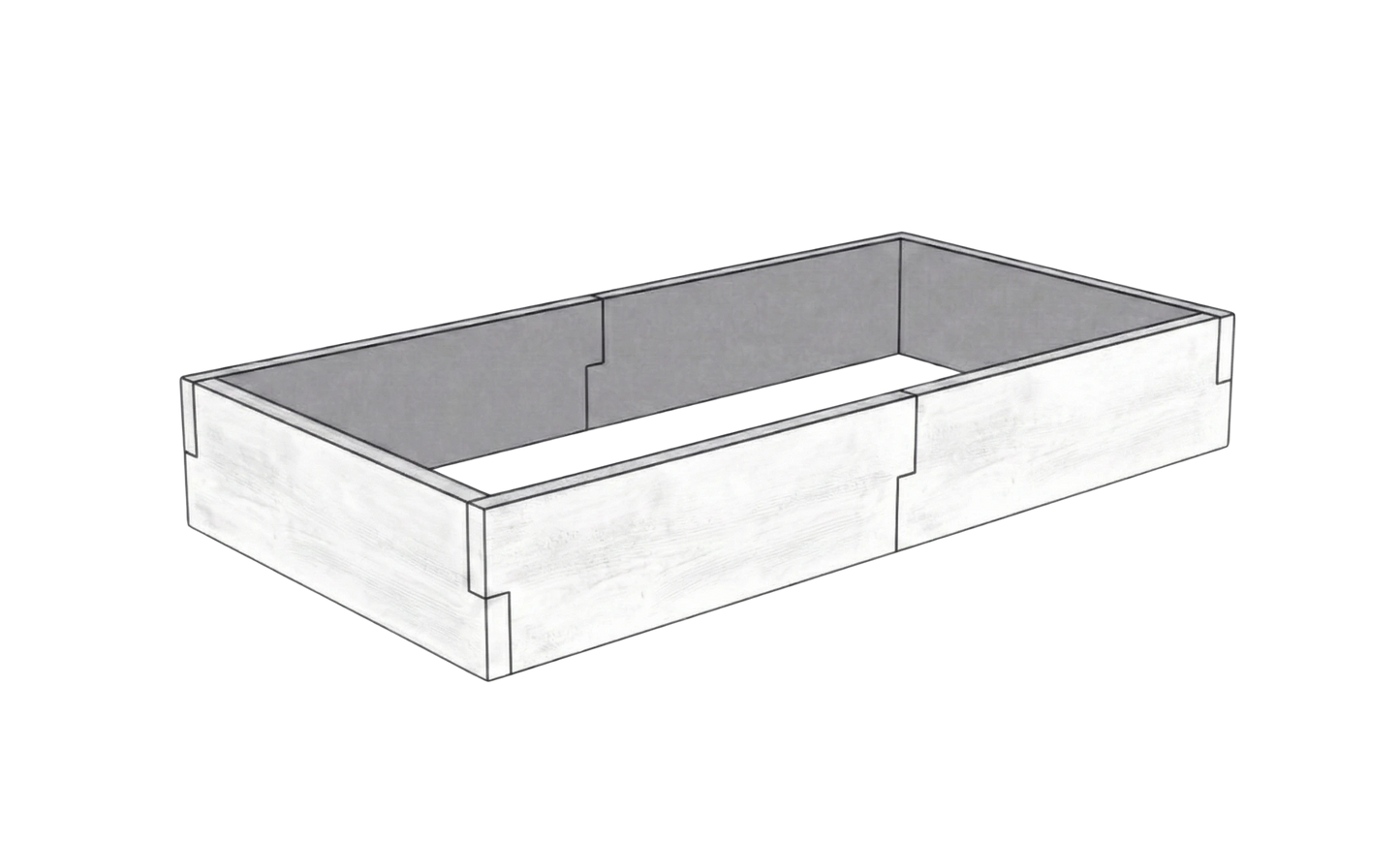 Betonowa podwyższona grządka Drewno Kształt 1 W 25 cm w kolorze białym do nowoczesnego warzywnika