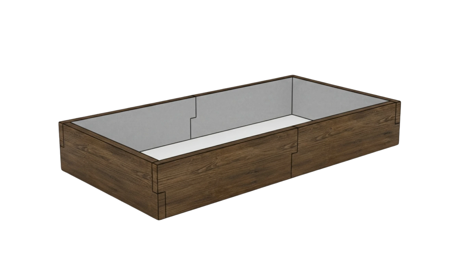 Modułowy warzywnik betonowy Drewno Kształt 1 W 25 cm w kolorze palisander do nowoczesnego ogrodu