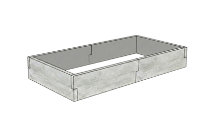 Betonowy warzywnik Drewno Kształt 1 W 25 cm w kolorze surowy beton do nowoczesnego ogrodu