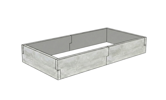 Betonowy warzywnik Drewno Kształt 1 W 25 cm w kolorze surowy beton do nowoczesnego ogrodu