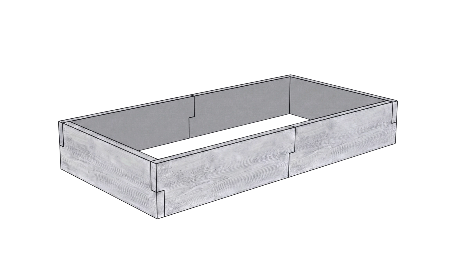 Betonowa skrzynia na warzywa Drewno Kształt 1 W 25 cm w kolorze szarym do uprawy warzyw i ziół