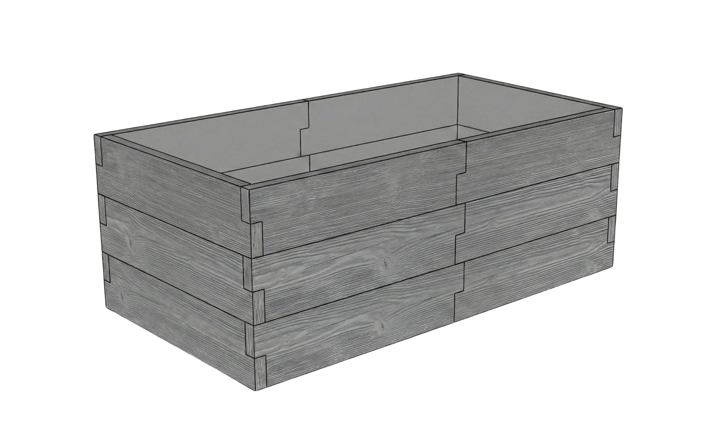 Modułowy warzywnik betonowy Drewno Kształt 1 W 75 cm w kolorze antracytowym do uprawy warzyw w ogrodzie