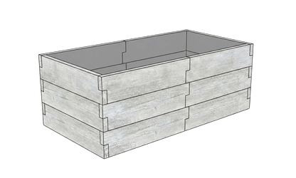 Betonowy warzywnik Drewno Kształt 1 W 75 cm w kolorze surowy beton do nowoczesnego ogrodu