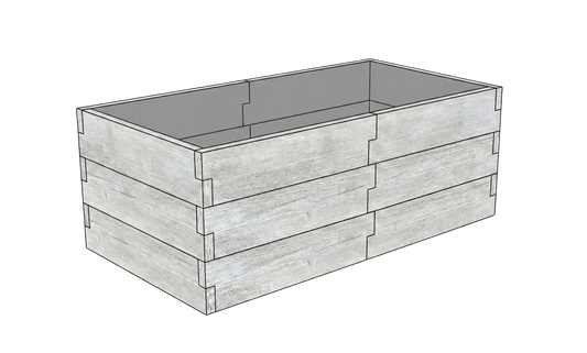 Betonowy warzywnik Drewno Kształt 1 W 75 cm w kolorze surowy beton do nowoczesnego ogrodu