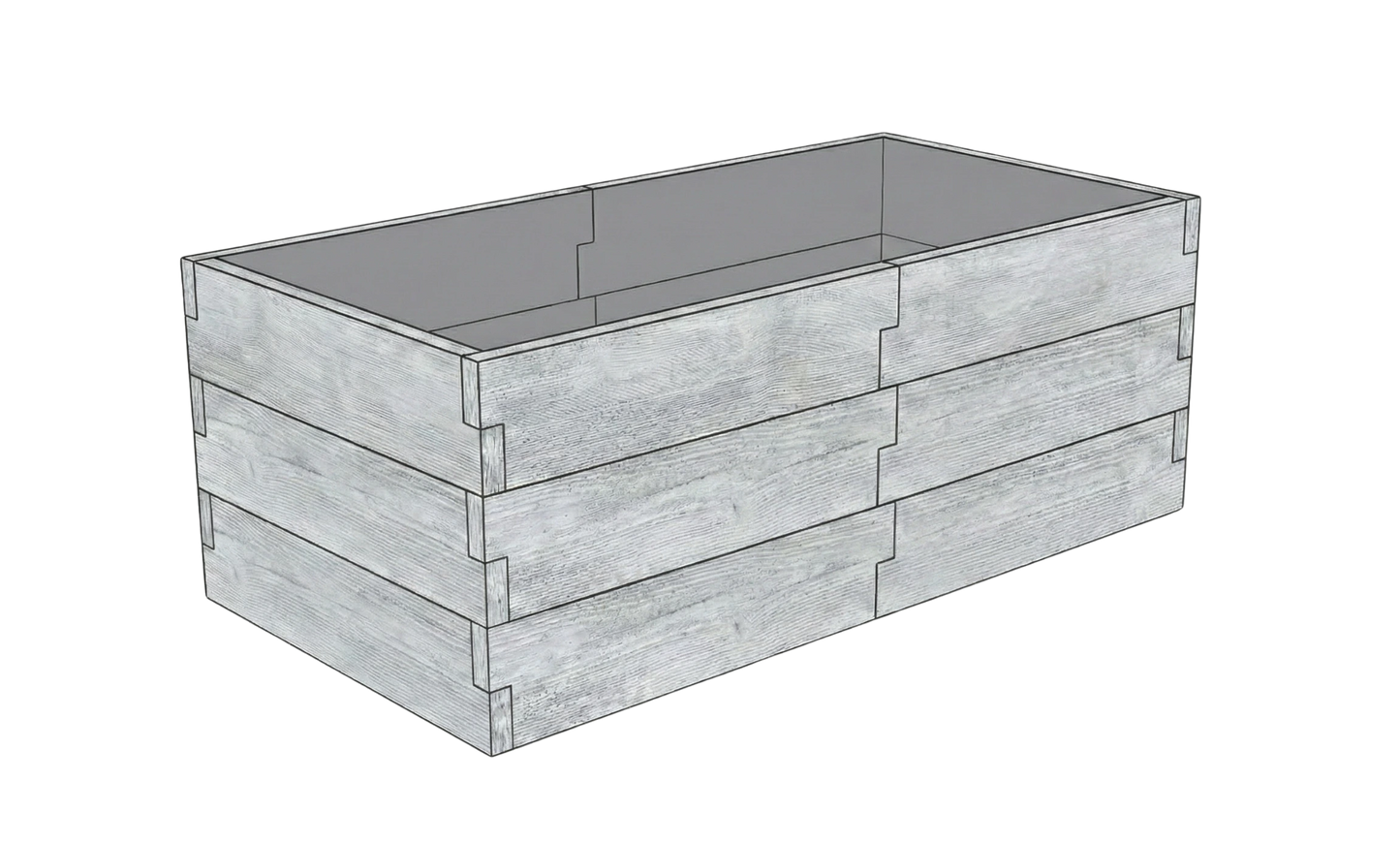 Betonowa skrzynia na warzywa Drewno Kształt 1 W 75 cm w kolorze szarym do uprawy warzyw i ziół
