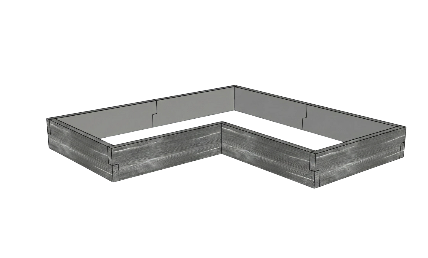 Betonowa skrzynia na warzywa Drewno Kształt 2 W 25 cm antracyt z białym do nowoczesnego warzywnika