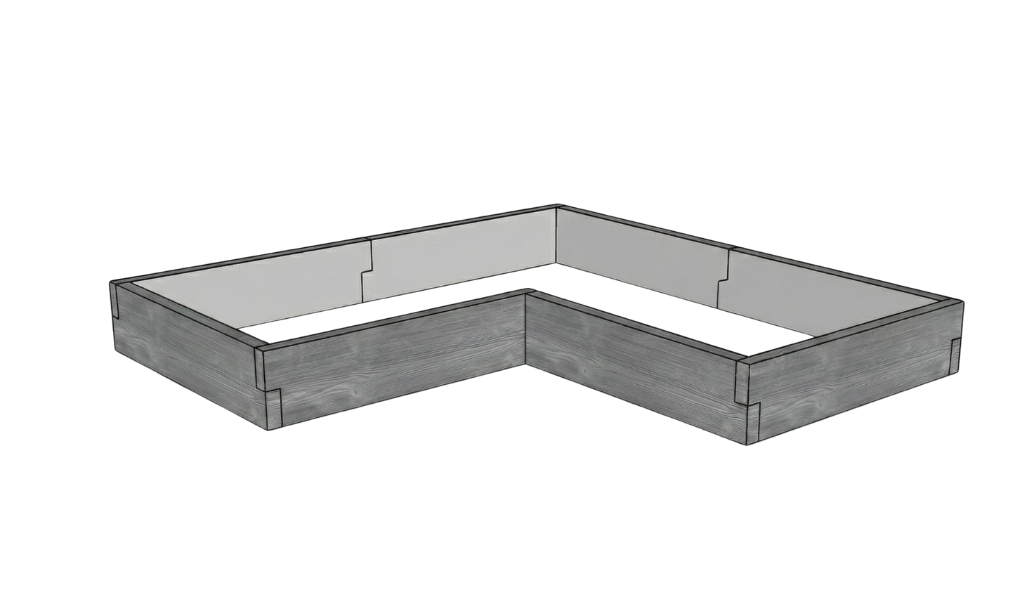 Modułowy warzywnik betonowy Drewno Kształt 2 W 25 cm w kolorze antracytowym do uprawy warzyw w ogrodzie