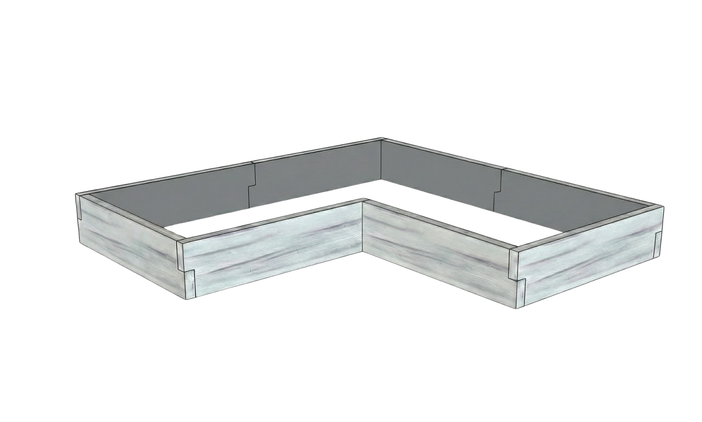 Betonowy warzywnik Drewno Kształt 2 W 25 cm biały z czarnym do ogrodu i tarasu