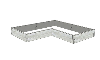 Betonowy warzywnik Drewno Kształt 2 W 25 cm w kolorze surowy beton do nowoczesnego ogrodu