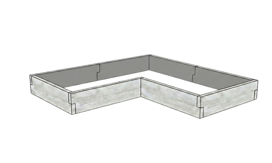 Betonowy warzywnik Drewno Kształt 2 W 25 cm w kolorze surowy beton do nowoczesnego ogrodu