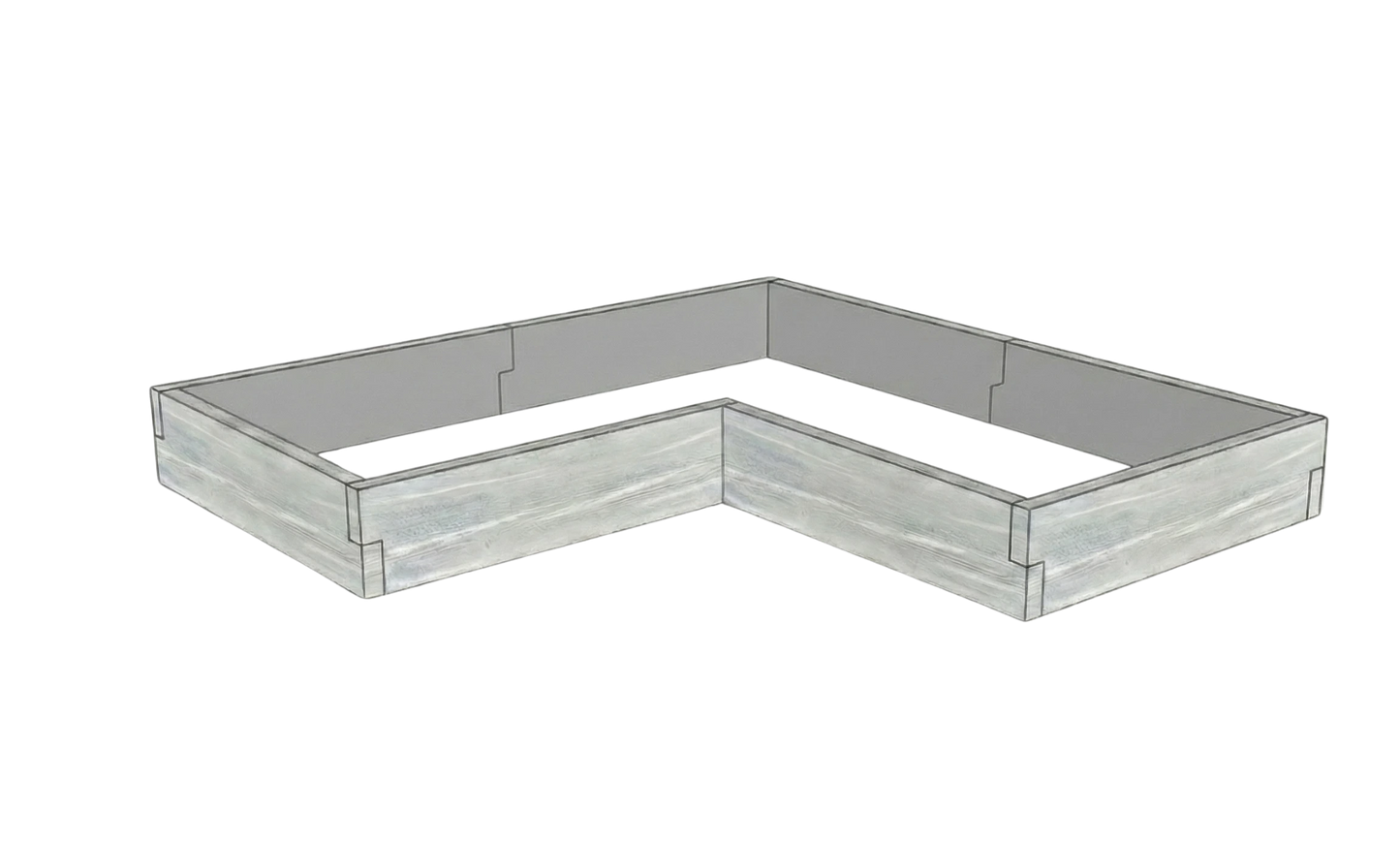 Betonowa skrzynia ogrodowa Drewno Kształt 2 W 25 cm szary z białym do nowoczesnego ogrodu