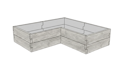 Betonowy warzywnik Drewno Kształt 2 W 50 cm w kolorze surowy beton do nowoczesnego ogrodu